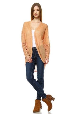 Lace Cardigans Crochet and Knit Apricot