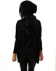 Tunic Top Shirt Dress Twist Top Long Sleeve Black