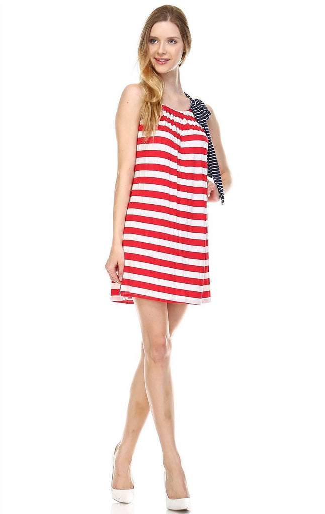 American Flag Dress Navy Striped Bow Red Stripes 1