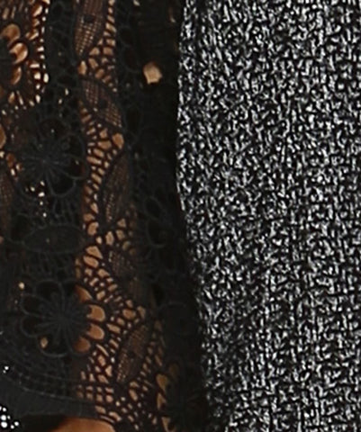 Lace Cardigans Kimono Sleeves Black