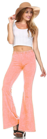 Bell Bottoms Denim Colored Yoga Pants Peach