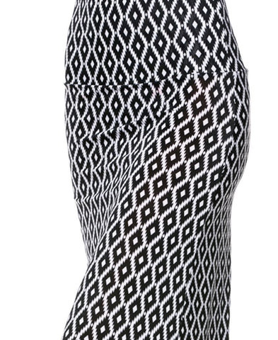 Infinity Diamond Native Black White Foldover Maxi Skirt